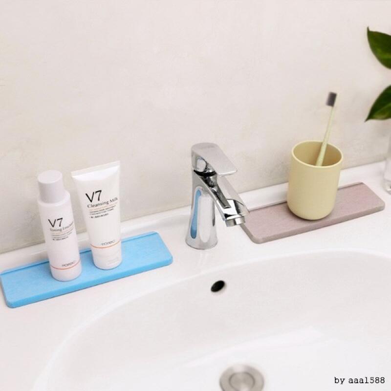 Diatomaceous Earth Square Tray Toothbrush Flower Soap Dish Bathroom Shelf 1 Diatomaceous Earth Square Tray - Pink