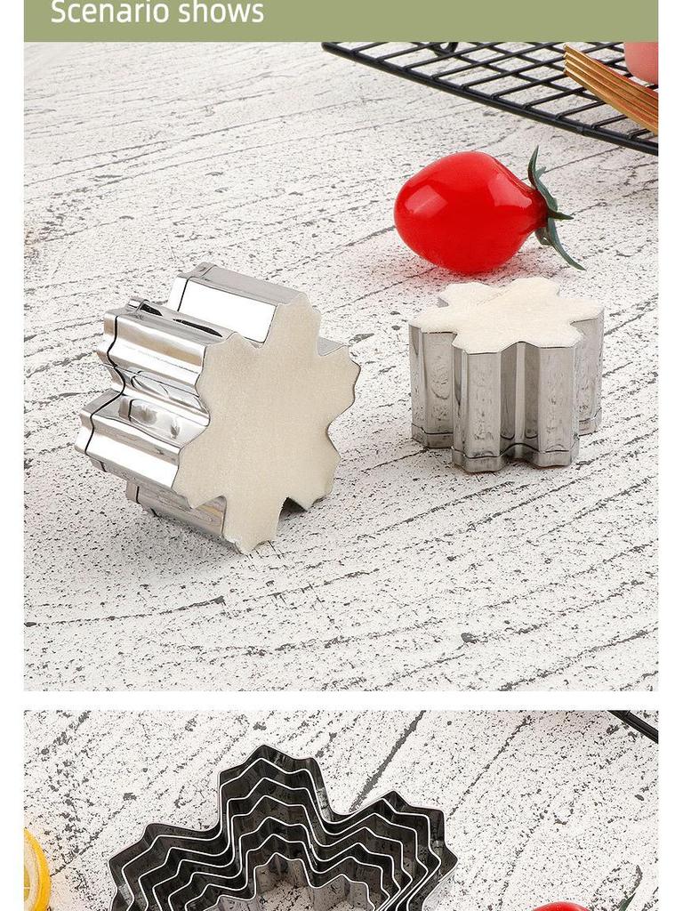 9-Piece 430 Stainless Steel Snowflake Cookie Cutter Set for Christmas Cookies, Biscuits, and Fondant Cakes