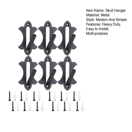 6Pcs European Mount Metal Skull Hanger Heavy Duty Deer Mule Antelope Coyote Small Game Animals Skull Wall Hanging Hook Rack