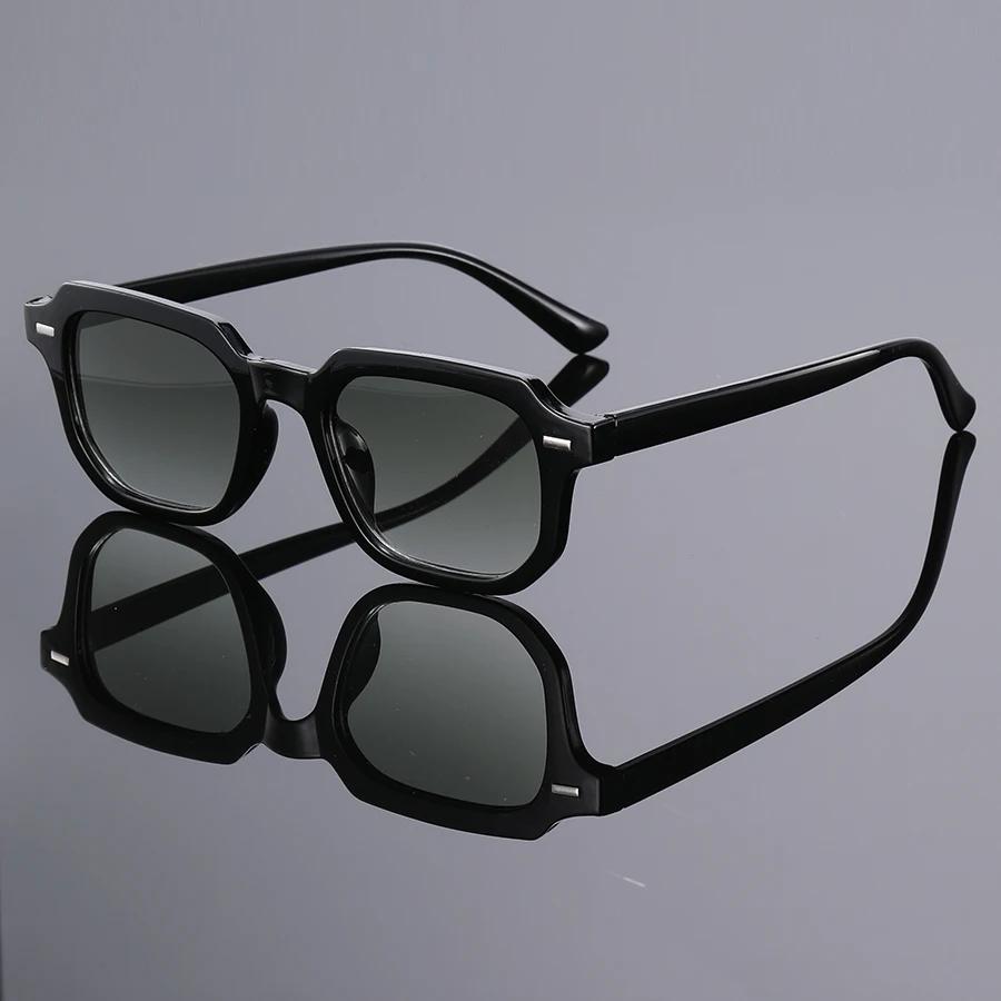 1Pc Fashionable Men's Sunglasses, Retro Stylish Trendy Rectangular Frame Glasses, Driving and Commuting, Seaside Vacation