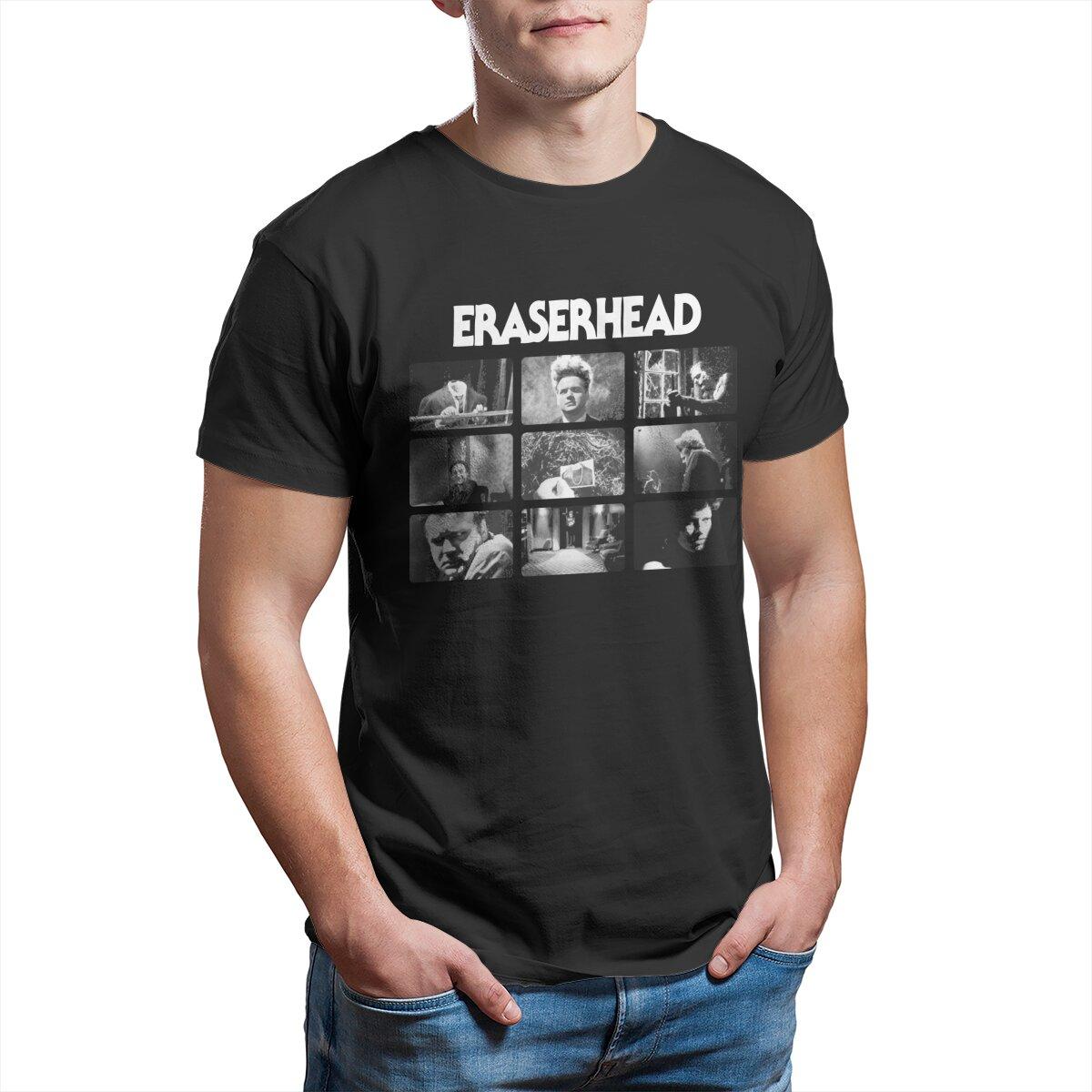 Eraser collection head movie David Lynch TShirts Men Horror movie Eraserhead vintage Hipster Pure Cotton Plus Size Clothes S