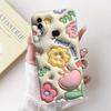 For Samsung Galaxy A10 A10S M01S Phone Case Fashion Flower Back Cover Liquid Silicone Protector on Samsung A 10 Shockproof Funda
