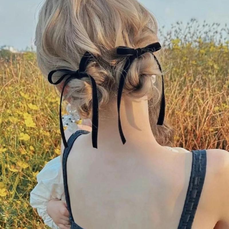 Women Hair Bows Barrette Hair Clip 2000s Trend Side Clip Fashionable Elegant Sweet Bowknot Photo Props