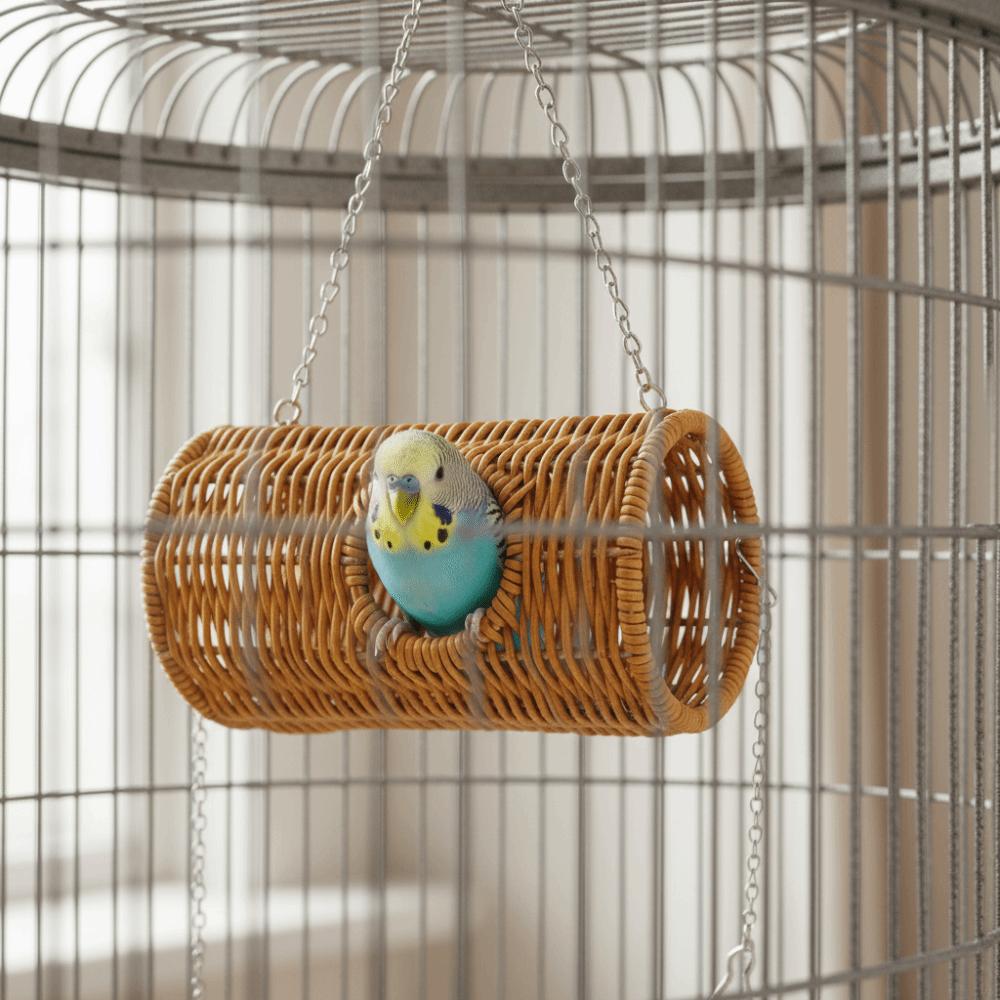 Decorative Bite Resistant Woven Bird Nest Durable Cooling Bird Cage Hammock Ventilated Pet Nest House for Hamsters Parrots