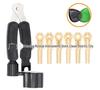 Fingerstyle Folk Guitar Brass String Pins with Solid Cone, Multifunctional String Winder, and Colored Transparent Picks