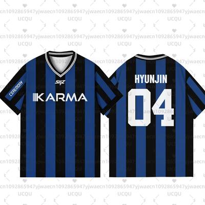 Kpop Stay Karma Album Fans T-Shirt Felix Bangchan Hyunjin Streetwear Casual Sport Oversize Kurzarm Herrenbekleidung T-Shirt