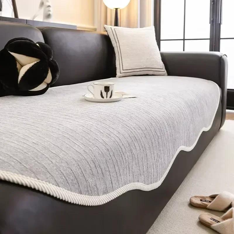 

1PC Luxury Chenille Sofa Cover Anti-slip Irregular Shape Sofa Mat Anti-cat Scratch Exquisite Couch Cushion for Living Room Decor A 90x90