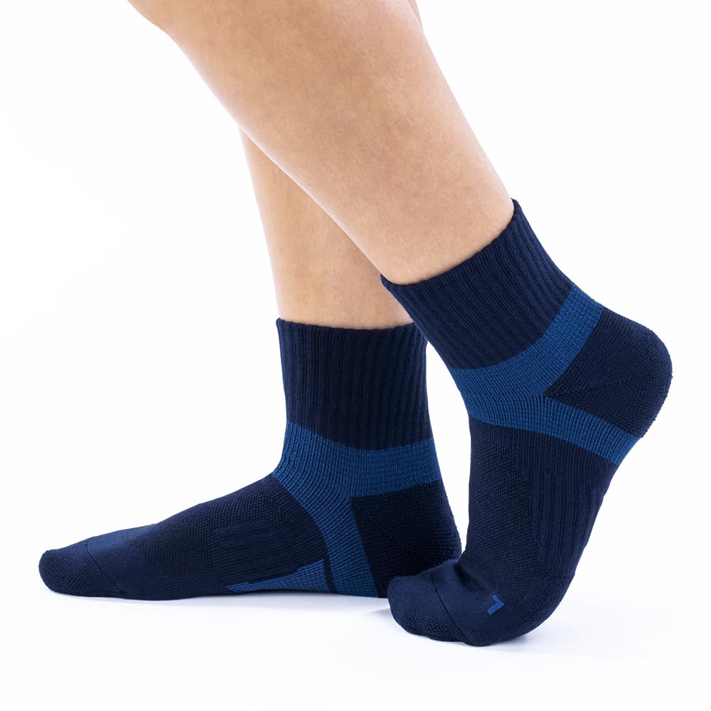 Gunze Active Style Socks with Taping and Arch Short Light Sizes Support, Length, 3-Pair Set, Gray, Men's 25-27