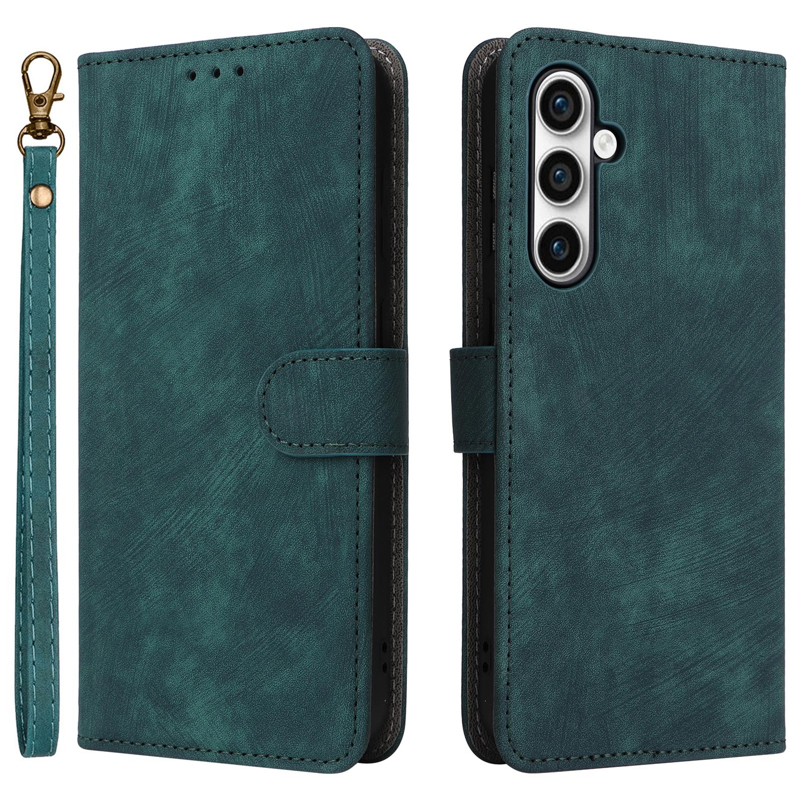 

Для Samsung Galaxy S24 FE Чехол Кошелек с RFID-защитой из ПУ кожи Книжка-чехол для телефона Green