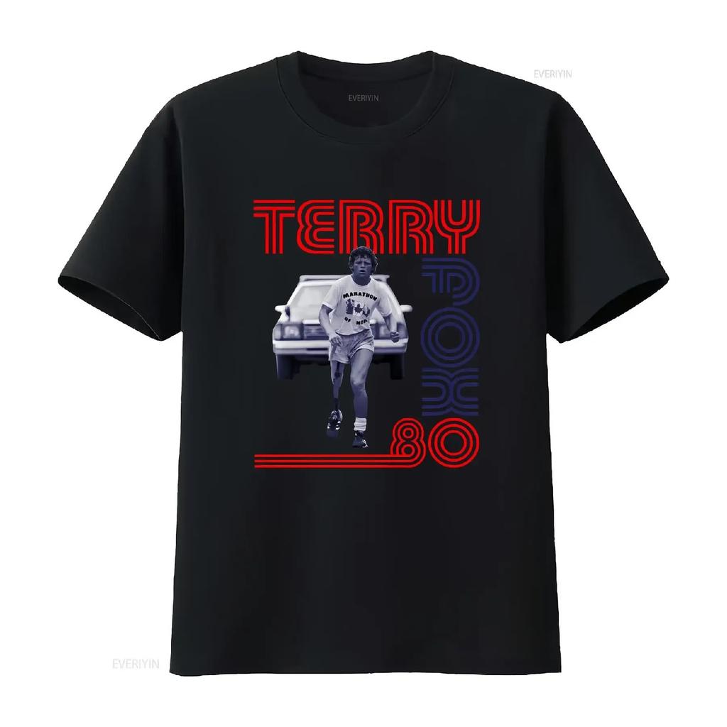 Terry Fox 80 Lauf T-Shirt Run Vintage vintage Gewaschen Mode Mann Stilvolle Designer-Kleidung Atmungsaktiv
