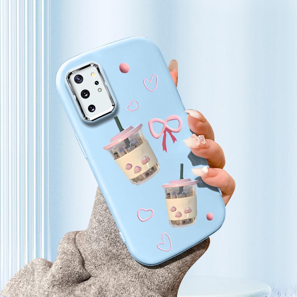 

Сплошной цвет с серебряным краем линзы, жирный корпус, Мягкий ТПУ, жидкий силиконовый чехол, противоударный чехол для телефона для Xiaomi Redmi Samsung Samsung A56 5G синий