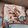 Retro bird flower shawl women's autumn and winter travel versatile multi-functional warm scarf double-sided scarf