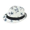 Summer braided sunshade top hat Men's coconut tree printed beach sunscreen hat Small brim paper jazz hat Sunscreen sun hat