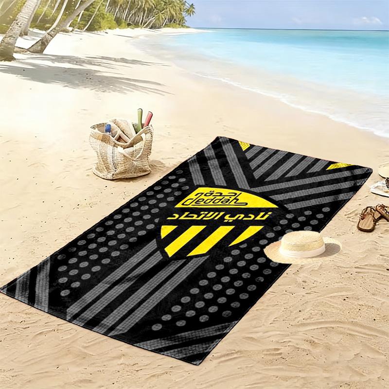 Al-Ittihad Club Logo Print Beach Towel, Large Soft Quick Dry Towel for Beach Camping Swimming