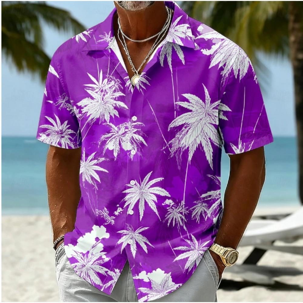 Men's Coconut Tree  3D Print Shirt Button Up Shirt Casual Shirt Summer Shirt Short Sleeve Daily Vacation Clothing