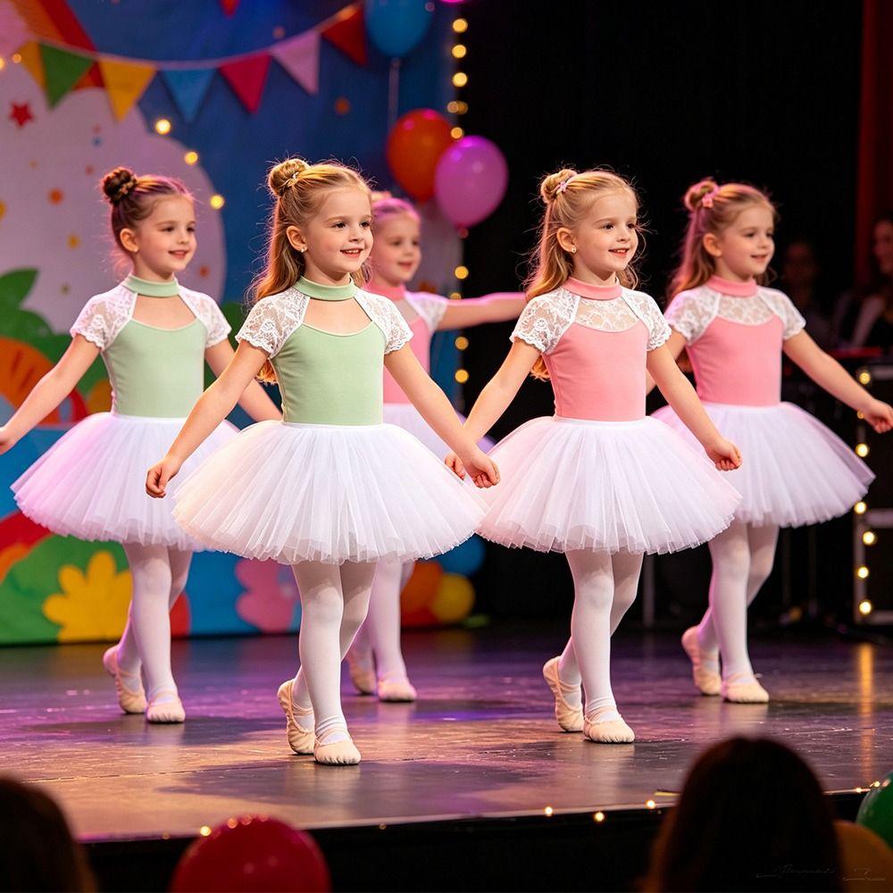 Summer Girls Ballet Tutu Leotard Breathable Gymnastics Dance Wear Fashion Ballet Costume Kids