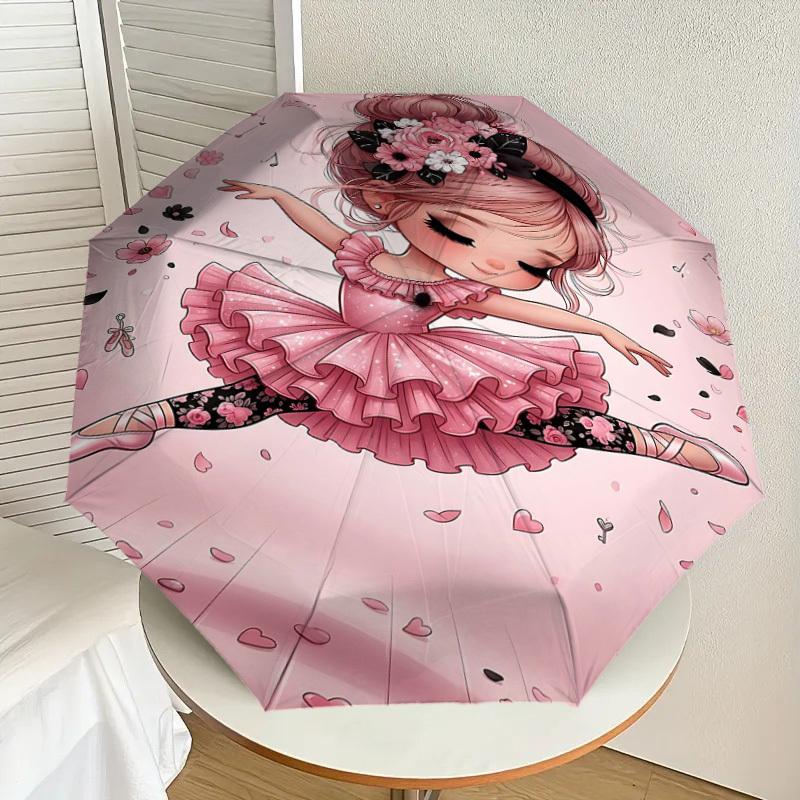 1PC Ballet Dancer Umbrella-8-Rib Reinforced, Automatic Open, Lightweight & Durable, Fashion Accessory for Outdoor, H0331