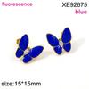 Enamel Drip Butterfly Stud Earrings for Women, Fashionable High-End Stainless Steel PVD Gold, Versatile Retro Design.