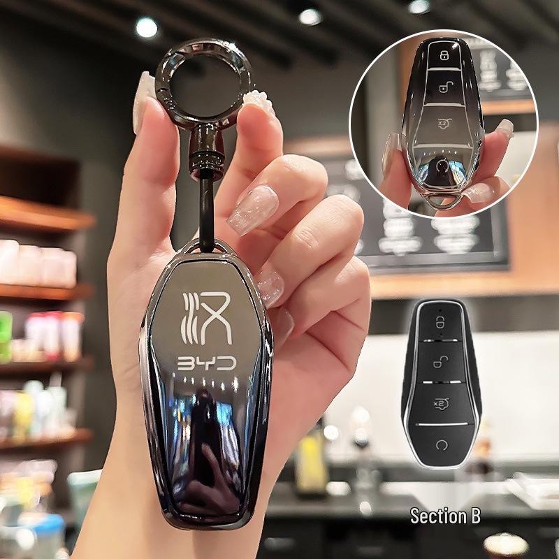 BYD Key Case for Han, Dolphin, Seagull, Mini, Yuan, Tang, Song Pro, and Qin Plus.