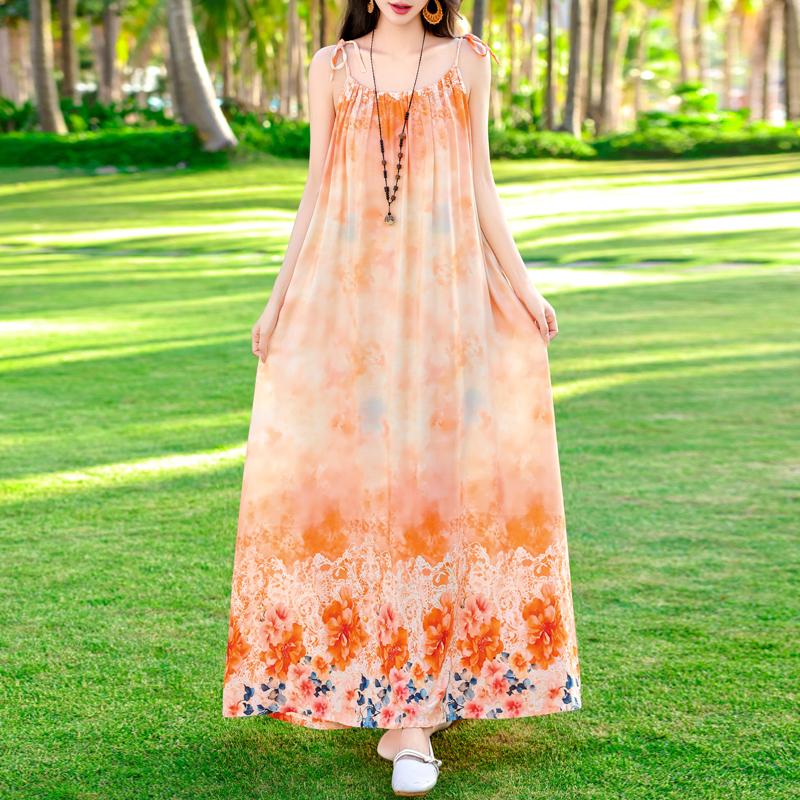 Casual Long Slip Dress for Women Summer Clothes Elegant Loose Plus Size Dress Beachwear