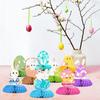 9 delar påskdekorationer med honungskaka och äggtema, bordsdekorationer för bordsfest, heminredning, festliga 3D-honungskakabolldekorationer