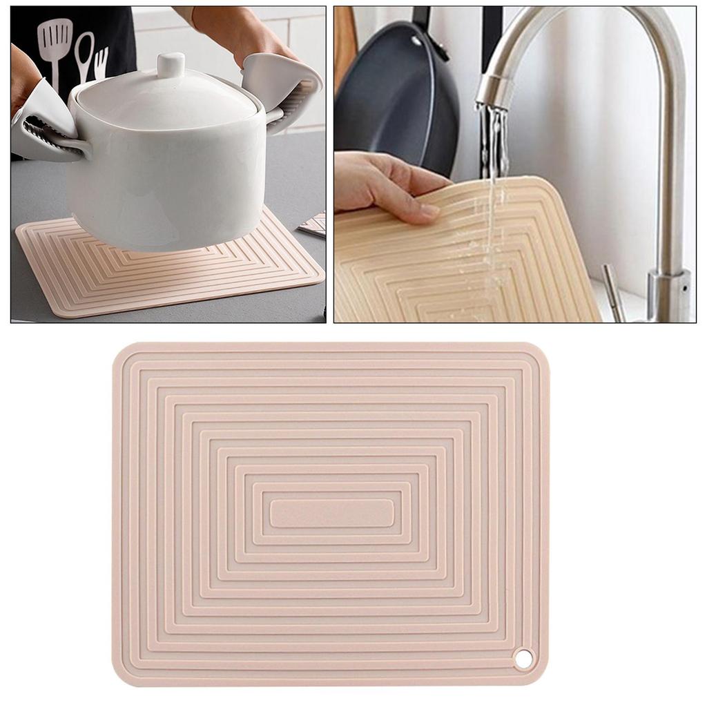 Waterproof Non Slip Drying Pad Hot Pot Holder Heat Resistant Silicone Drain Pad
