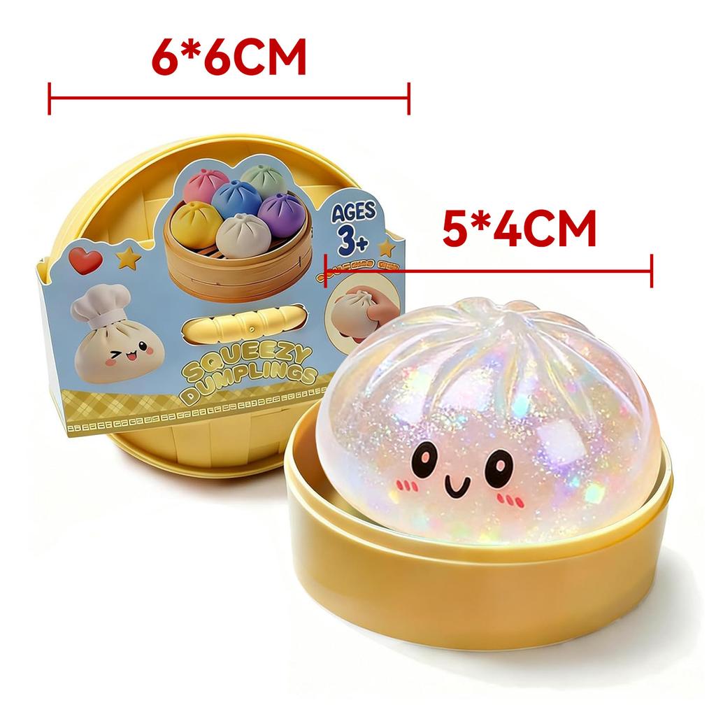 Soft Giant Dumpling Squishy Bun Toy: Transparent Glitter Squeeze Toy, Asmr Stress Relief Ball Slow Rebound, Sensory Fidget Toys