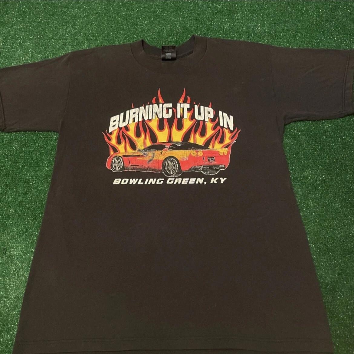 Vintage 90s Flames Racing Bowling Green Kentucky VTG Shirt Mens Size M 2XL