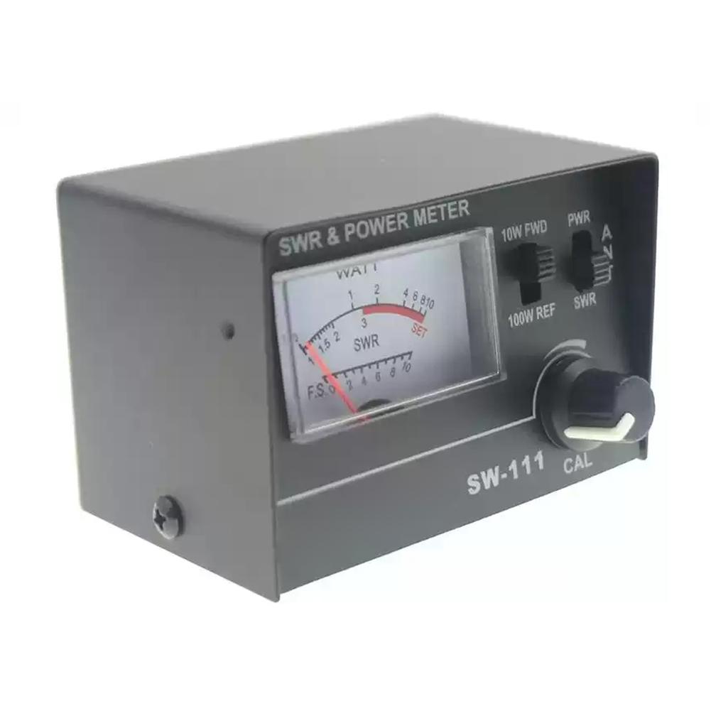 SW111 VSWR and Power Meter 100W for CB Radio Antennas Analog Meter with 10W and 100W Power Switches and Rear Mounted Connectors