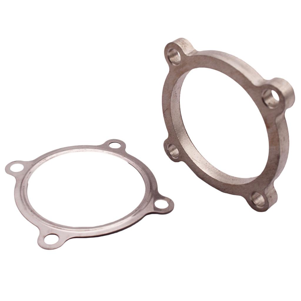 Turbo Exhaust Downpipe Flange 76mm Outlet 4 Bolt Steel Gasket DIY Kit for Garrett T4 GT Series