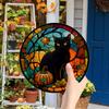 Halloween Decorations Outdoor, Vintage Halloween Black Cat Decor Scary Hanging Decorations for Front Door Wall