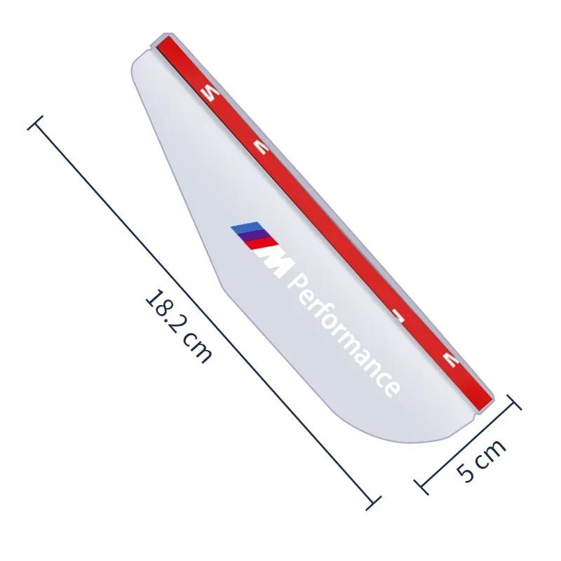 2PCS Transparent Auto Parts Rearview Mirror Protector Rain Eyebrow Visor Cover For BMW M 1 2 3 4 Series M Power X1 X5 X6 F30 E90