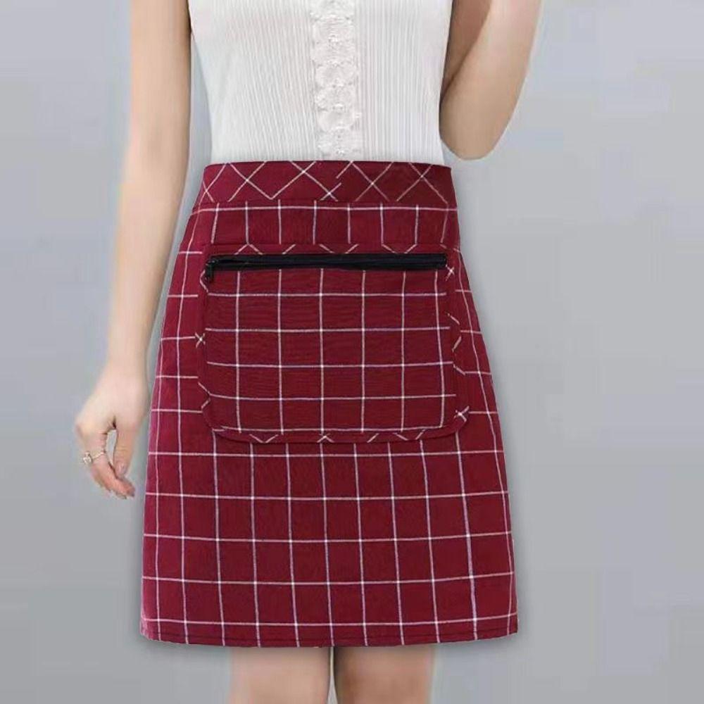 Bavlněná kuchyňská zástěra, prodyšná, do půli pasu, jednoduchá pracovní zástěra, domácí kuchyně