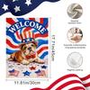 IVN 4th of July Bulldog Welcome Uncle Sam Hat Patriotic Stars Garden Flag 12x18 Vertical Double Sided Memorial Day Independe