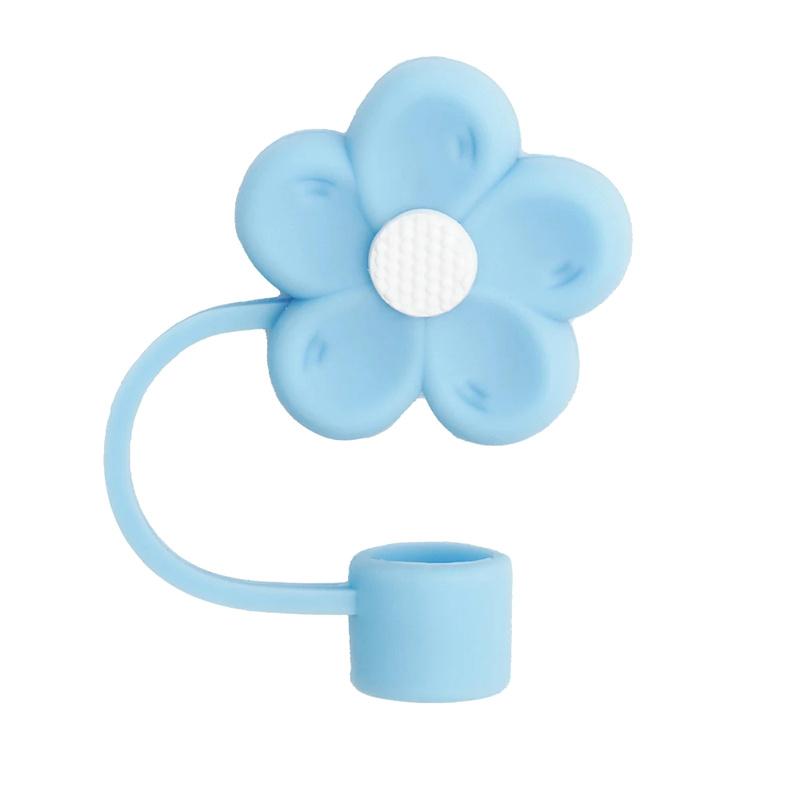 

Кришка для соломинки для чашки Милий топпер для соломинки Сумісний з тамблером 30&40 унцій з ручкою Силіконова кришка для соломинки у формі квітки синій