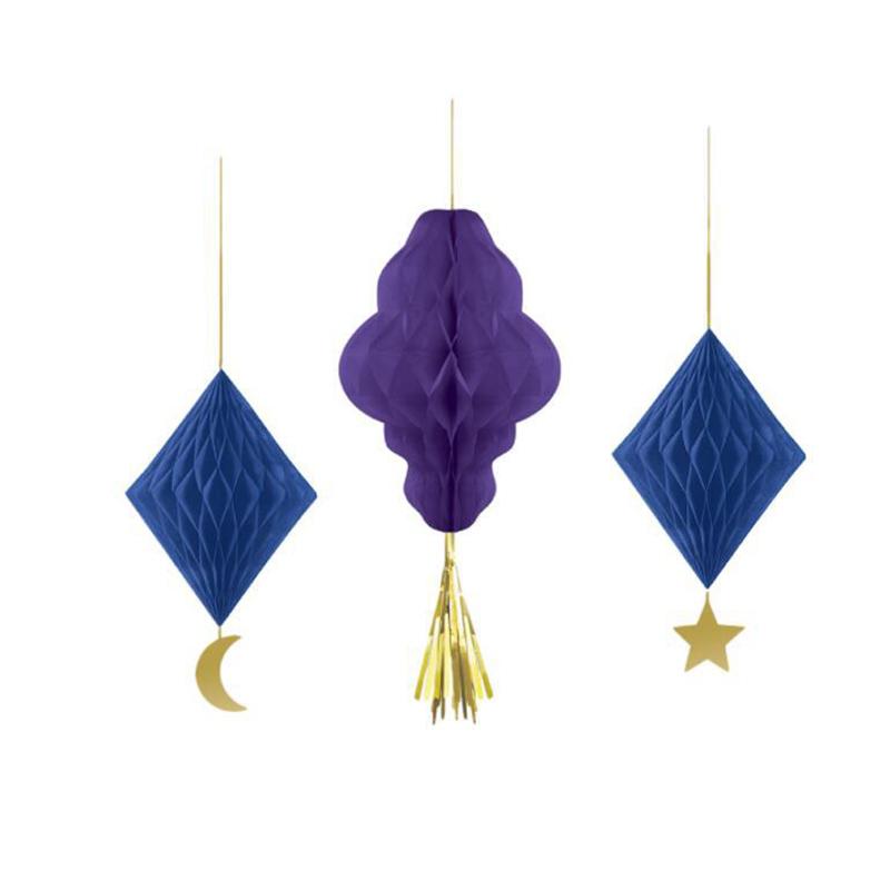 Ramadan Decoration Eid Mubarak Hanging 3D Honeycomb Ramadan Party Tree Pendant Eid DIY Party Decoration Supplies
