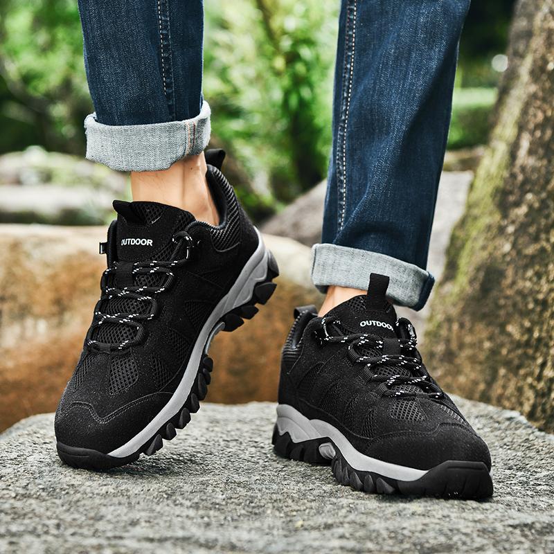 Mesh Couple's Hiking Shoes Women Anti-slip Casual Sports Shoes Men's Outdoor Sneakers for Trekking Climbing Wear-resistant Breathable