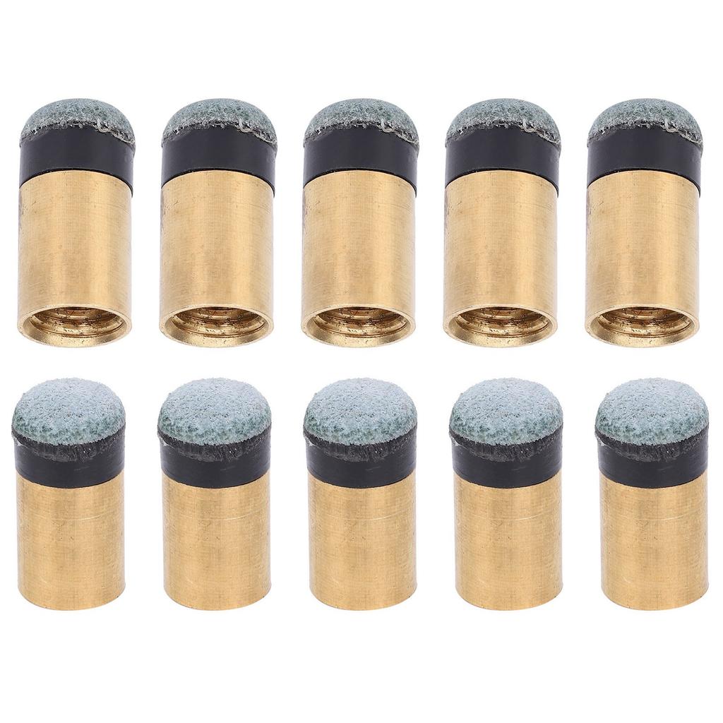 10ks Kulečníkové kulečníkové kulečníkové kulečníkové tágo Náhradní díly hrotu tyče Šroubovaná měď PU kůže(10MM )