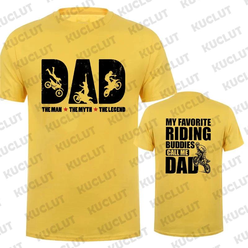 Dirt Bike Dad Shirt Mens Motosport Motorcycle T-shirts Gift for Dad My Favorite Riding Buddies Short-Sleeve Unisex T-Shirt Top