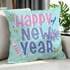 Holiday New Year'S Day Cushion Cover Cushion Cover Set 4Pcs 50X50 45X45 40X40 Pillowcase Decorative Sofa Home Decor