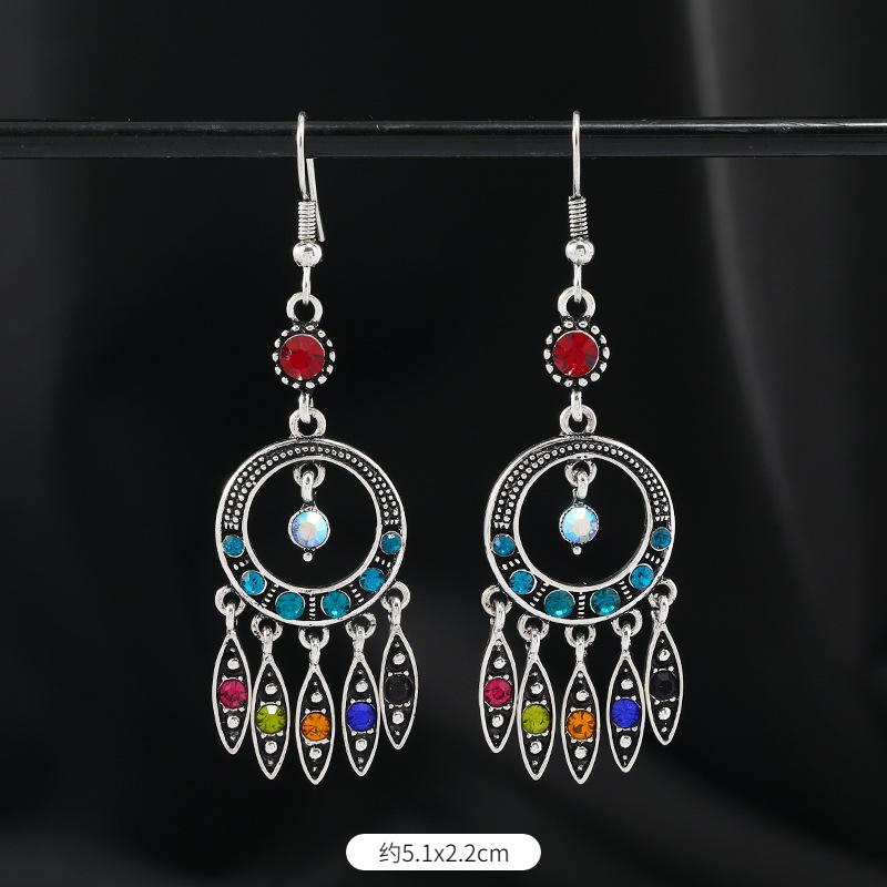 Original Design Earrings Retro Court Fringed Temperament Earrings Women's Long Crystal Ear Jewelry