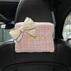 Small Fragrant Wind Car Tissue Storage Box Hanging Cute Bow Car Drawer Multifunctional Car Tissue Box