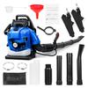 Soffiatore a Foglie, Soffiatore a Foglie a Zaino a Gas 75,6CC, Soffianeve a 4 Tempi per Cura del Prato Giardino Polvere Detriti (blu)