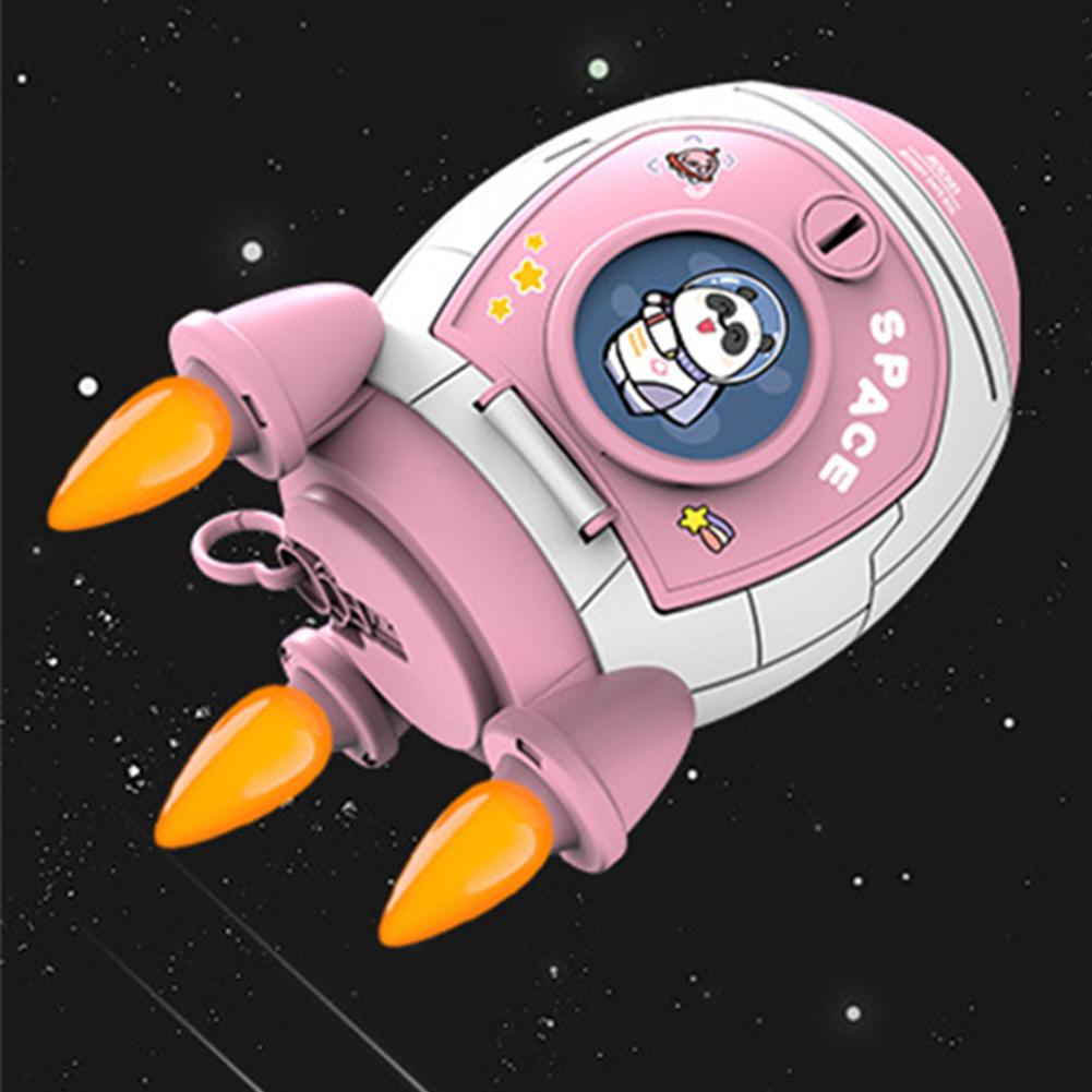Piggy Bank For Boys Girls Cartoon Space Rocket Large-capacity Money Saving Box Desktop Decoration For Birthday Gifts