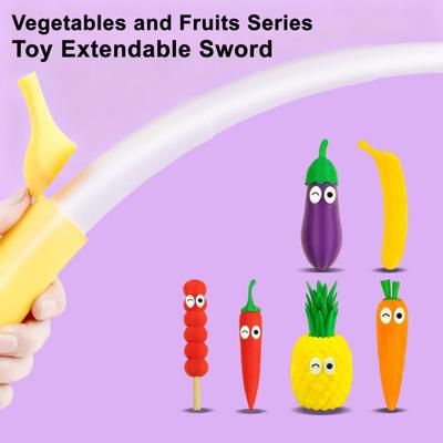 Telescoping Fruit Toy 3D Printed Fruit Vegetable Swords Portable Fidget Toy for Kids Creative Fun Role-Playing Prop