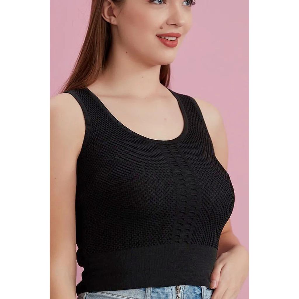 Lace Design Zero Sleeve Tank Top