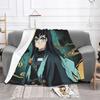 Demon Slayer Deka Fleece Plyšová Celoroční Multifunkční Super Teplá Kostkovaná Muichiro Přehoz na postel Plyšová Tenká Přikrývka