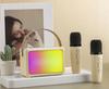 Portable Karaoke Kit With Speaker And Microphones For Children With Different Voices And Led Lights