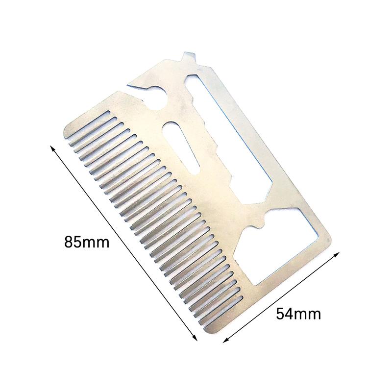 Multi-Tool Card, Stainless Steel Comb, Creative Corkscrew, Hairdressing Comb, Beard Comb