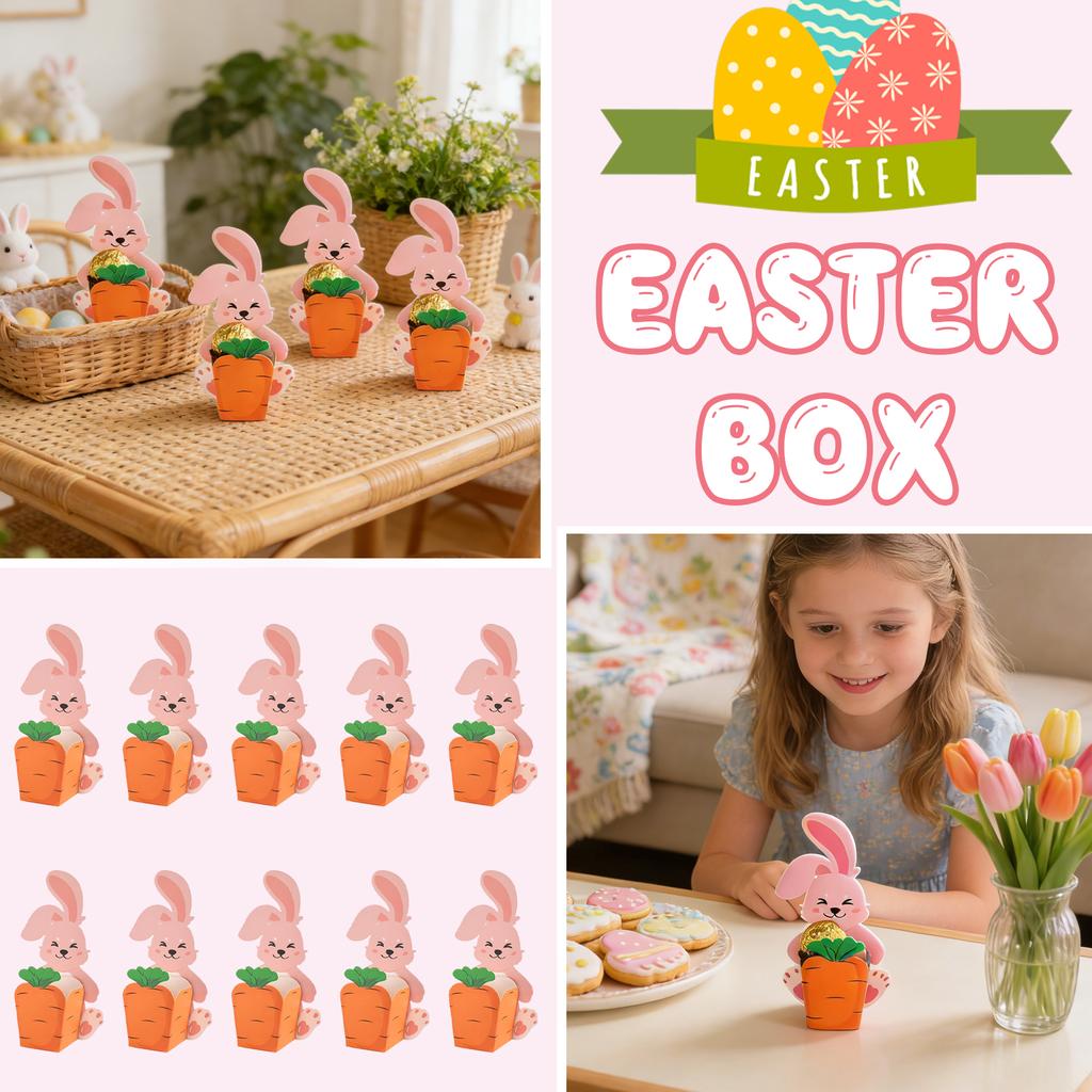 10pc Carrot Greeting Cards, Candy Bags, Easter Party Souvenirs, School Classroom Gift Exchange